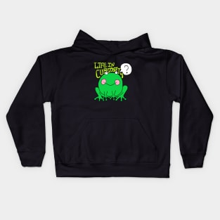 life in curiosity, frog Kids Hoodie